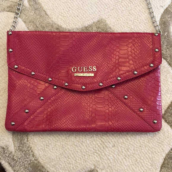 Pink Guess  Faux Snake skin Clutch - Picture 2 of 5